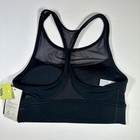 Nwt All In Motion Super Flex Medium Support Mesh Sports Bra Xs Black Pads