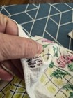 Vtg Mcm Kitchen Linen Tea Towel Labeled Startex Floral Green Red Cotton Linen