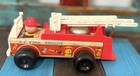 Vintage Fisher Price Fire Truck Engine Little People 1968 Wooden And Plastic