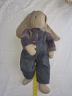Country Style Plush Rabbit Overalls Stuffed Animal Rag Doll 22 -23 h 