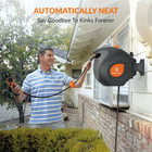 Giraffe Tools Retractable Garden Hose Reel Wall Mounted 1 2in-100ft Water Hose