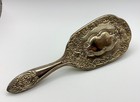 Vintage Silver-plated Hairbrush Ornate Victorian Style Floral Design 1940s