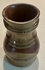 Vtg Hand Turned Wood Liquor Decanter Carafe Set 3 Shot Cups