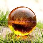 Amber Asian Rare Natural Quartz Magic Crystal Healing Ball Sphere 60mm   Stand