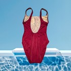 Vtg Speedo One Piece Swimsuit American Flag Maroon Lined High Cut Women s Sz 12