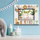 -1st Picture Frame-safari Animal Theme- Little  s First Year -uv Print Photo    