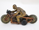 Kellerman 337 Tin Plate Motorcycle Clock Work Wind Up Pre-war Motorbike Working