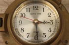     Vintage Brass Port Hole Ships Time Quartz Nautical Clock    