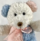 Dan Dee Pastel Teddy Bear Textured Plush  6   Stuffed Animal Pink White Blue Euc