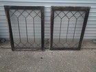 Antique Leaded Glass Windows-pair