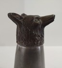 Vintage Pewter Fox wolf Head Hunting Stirrup Cup 1974