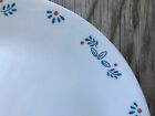 Corelle Subtle Blue Leaves Red Dots Dishes Large Dinner Plates Set Of 3