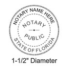 Florida Notary Public Embosser Seal - Custom Ideal Seal 1-5 8  Round Chrome