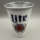 Miller Lite Green Bay Packers Football   16 Oz Metal Cup   Lambeau Leap