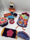Y2k Groovy Girls Furniture   Accessories Lot Sleeping Bag Stools Tv Table Rug