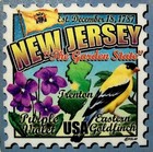 New Jersey The Garden State Artwood Postage Stamp Fridge Magnet