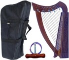 Deura 27  Diagonal 15 Strings Semi Levers Celtic Irish Rosewood Harp With Bag