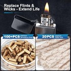 Lighter Flints 100  Pcs And Cotton 0 9  2in Flint 4 3in Wicks  Gold 