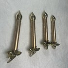 Vintage Lot Of 4 Christmas Ornaments Clip On Glass Candles  Gold Glitter 5 5   