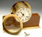 Vintage Seth Thomas Ships Clock With Base Helmsman Model Nice     