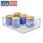 Pack Of 1 Clear Pantry Bins - Stackable For Kitchen Cabinets   Freezers