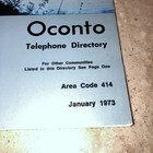 Vintage 1973 Oconto Wisconsin Telephone Directory Yellow Pages 
