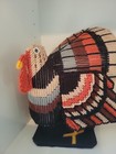 Needlepoint Thanksgiving Turkey  Centerpiece Pilgrim Decor Plastic Canvas 
