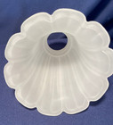 Slanted Tulip Frosted Glass Lamp Shade Scalloped Ribbed Fluted 2 1 4    Fitter