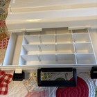 Bernina Accessory Storage Box Carry Case White red Hidden Drawer