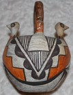 Early Isleta Double-headed Pottery Bowl W eight X Engraved Handle-1910-1920 s