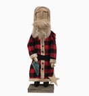 Primitive Christmas Santa Claus Doll Red   Black Buffalo Homespun 20  New