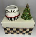 Mackenzie-childs Tree Top Santa Salt   Pepper Shakers Set Of 2 -brand New In Box