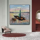 100 handmade Modern Art Oil Painting Boats On Canvas Home Wall Decor Art 24 