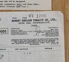 York Monkbar  Goodramgate Tobaccianist - Robert Sinclair Tobbaco Company Invoice