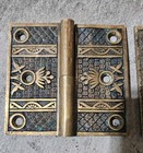 2 Antique Door Hinges Linde Victorian Brass Bronze 5     5  Salvage Left   Right