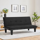 Faux Suede Convertible Futon Sofa Bed  Upholstered Futon Couch For Living Room