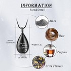 Cremation Jewelry Teardrop Urn Necklace For Ashes Stainless Steel Keepsake  - 03