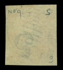 Chile 1857 Columbus - Estancos - 5c  cinnamon  Shade  Worn Print Sc  9c Used Vf 