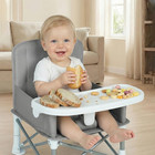 Portable Baby Booster Seat With Tray - Foldable Travel Chair For Toddlers