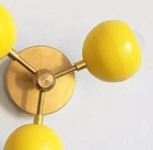 Antique Nautical Art Loa Beautiful Yellow Shade Bowl Ball With Brass Antique