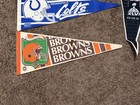 Lot Of 3 Vintage Full Size 29  X 12  Nfl Football Pennants   Flags Plus 1 Bonus