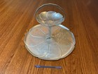 Vintage Buenilum Hand Wrought Aluminum 2 Tiered Handle Hammered Tray Platter 50s
