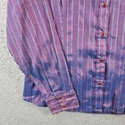 Panhandle Slim Womens Size L Western Shirt Purple Striped Pearl Snap Long Sleeve