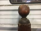 C1880 Victorian Era Pine Newel Post 60    H X 4    Sq Old Varnish Champfered Edge 
