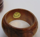 Napkin Rings Hand Carved Wood Vintage Set Of 7 1970s Round Ribbed Knobler Old