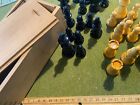 Vintage Chessmen Set In Wooden Box - Complete - Stamped French Chess - France