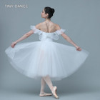 Off-the-shoulder Bodice Ballet Dance Tutu Wings For Girls Performance Costume