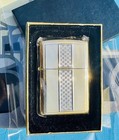 Zippo Gold   Silver J 01 Lighter Basket Weave Panel 20122 Nos Dealer Catalog