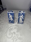 Blue Jasperware Spill Vases Set Of Two Made In Germany