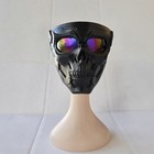 Skull Face Mask With Rainbow Goggle For Bike Riding  Uv Protective Anti-scratch 